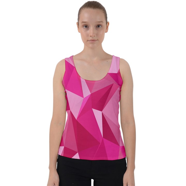 Abstract Pink Triangles Velvet Tank Top