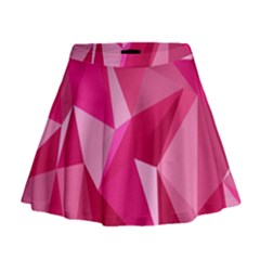 Abstract Pink Triangles Mini Flare Skirt by retrotoomoderndesigns