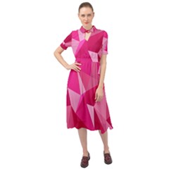 Abstract Pink Triangles Keyhole Neckline Chiffon Dress by retrotoomoderndesigns
