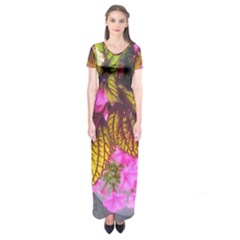 Coleus & Petunia Short Sleeve Maxi Dress by Riverwoman