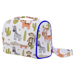 Cute Safari Animals Seamless Pattern Satchel Shoulder Bag by Vaneshart