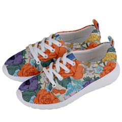 Vintage Floral Vector Seamless Pattern With Roses Women s Lightweight Sports Shoes by Vaneshart
