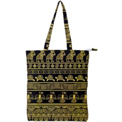 Tribal Gold Seamless Pattern With Mexican Texture Double Zip Up Tote Bag by Vaneshart