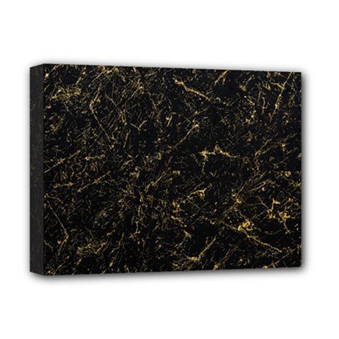 Black Marbled Surface Deluxe Canvas 16  X 12  (stretched)  by Vaneshart