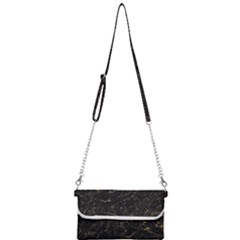 Black Marbled Surface Mini Crossbody Handbag by Vaneshart
