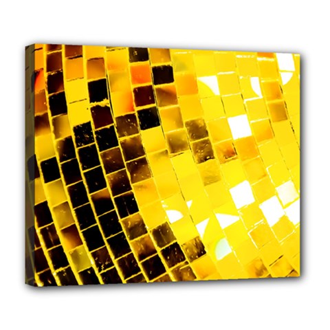 Golden Disco Ball Deluxe Canvas 24  X 20  (stretched) by essentialimage
