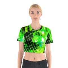 Green Disco Ball Cotton Crop Top by essentialimage