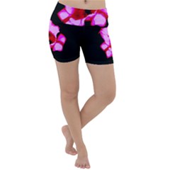 Pink And Red Tulip Lightweight Velour Yoga Shorts