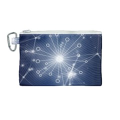 Network Technology Connection Canvas Cosmetic Bag (medium)