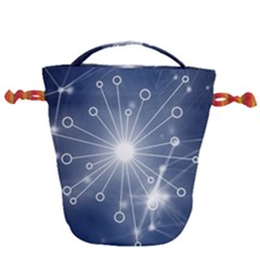 Network Technology Connection Drawstring Bucket Bag
