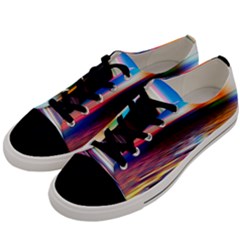Lake Sea Water Wave Sunset Men s Low Top Canvas Sneakers