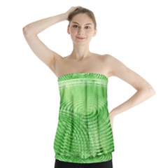 Wave Concentric Circle Green Strapless Top