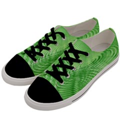 Wave Concentric Circle Green Men s Low Top Canvas Sneakers