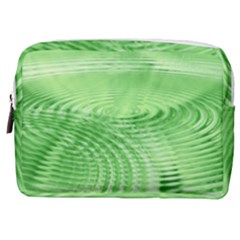 Wave Concentric Circle Green Make Up Pouch (medium) by HermanTelo
