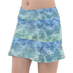 Water Blue Transparent Crystal Tennis Skirt