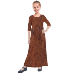 Fur Skin Bear Kids  Quarter Sleeve Maxi Dress by HermanTelo