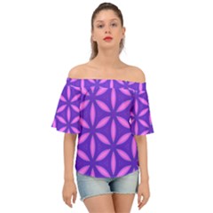 Pattern Texture Backgrounds Purple Off Shoulder Short Sleeve Top by HermanTelo