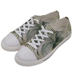 Vector Palm Leaves Pattern  Illustration Women s Low Top Canvas Sneakers by Vaneshart