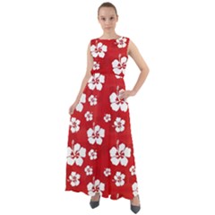 Hibiscus Floral Chiffon Mesh Boho Maxi Dress