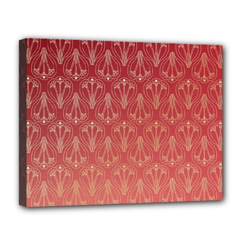Red Gold Art Decor Canvas 14  X 11  (stretched) by HermanTelo