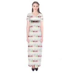 Wine Glass Pattern Short Sleeve Maxi Dress by Alisyart