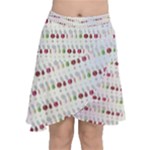 Wine Glass Pattern Chiffon Wrap Front Skirt