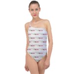 Wine Glass Pattern Classic One Shoulder Swimsuit