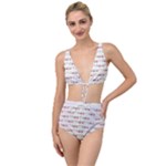 Wine Glass Pattern Tied Up Two Piece Swimsuit