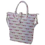 Wine Glass Pattern Buckle Top Tote Bag