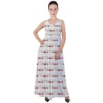 Wine Glass Pattern Empire Waist Velour Maxi Dress