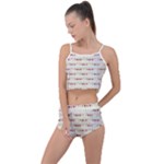 Wine Glass Pattern Summer Cropped Co-Ord Set