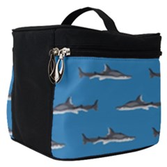 Shark Pattern Make Up Travel Bag (small) by bloomingvinedesign