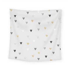 Grey Hearts Print Romantic Square Tapestry (small) by Lullaby
