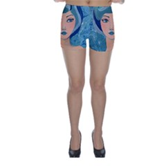 Blue Girl Skinny Shorts by CKArtCreations