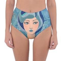 Blue Girl Reversible High-waist Bikini Bottoms by CKArtCreations