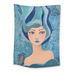 Blue Girl Medium Tapestry by CKArtCreations