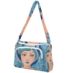 Blue Girl Front Pocket Crossbody Bag by CKArtCreations