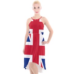 Uk Flag Union Jack High-low Halter Chiffon Dress  by FlagGallery