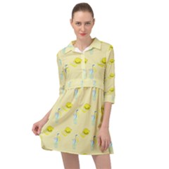 Lemonade Polkadots Mini Skater Shirt Dress by bloomingvinedesign