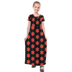 Flower Pattern Pattern Texture Kids  Short Sleeve Maxi Dress by Simbadda