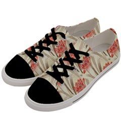 Flower Flora Leaf Wallpaper Men s Low Top Canvas Sneakers by Simbadda