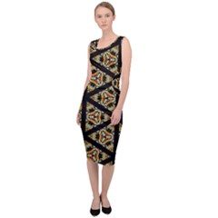 Pattern Stained Glass Triangles Sleeveless Pencil Dress by Simbadda