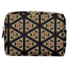Pattern Stained Glass Triangles Make Up Pouch (medium) by Simbadda