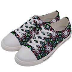 Stained Glass Pattern Church Window Women s Low Top Canvas Sneakers by Simbadda