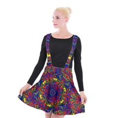 Kaleidoscope Pattern Ornament Suspender Skater Skirt by Simbadda