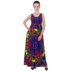 Kaleidoscope Pattern Ornament Empire Waist Velour Maxi Dress by Simbadda
