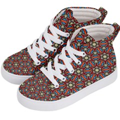 Pattern Stained Glass Church Kids  Hi-top Skate Sneakers by Simbadda