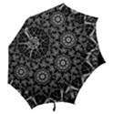 Black And White Pattern Monochrome Lighting Circle Neon Psychedelic Illustration Design Symmetry Hook Handle Umbrellas (Small) View2