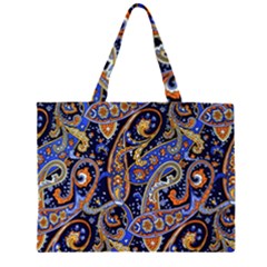 Vintage Retro Texture Decoration Pattern Color Circle Ornament Art Design Bright Symmetry Style  Zipper Large Tote Bag by Vaneshart