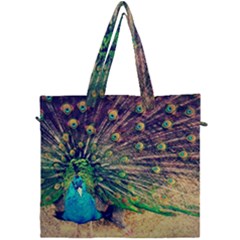 Bird Biology Fauna Material Chile Peacock Plumage Feathers Symmetry Vertebrate Peafowl Canvas Travel Bag by Vaneshart